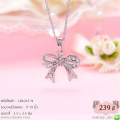 LB6245-N สร้อยคอโบว์สีเงิน