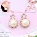 LB6369-ES ต่างหูสีทองประดับไข่มุก