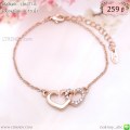 LB6377-B สร้อยข้อมือหัวใจคู่