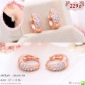 LB6450-EH ต่างหูห่วงสีพิงค์โกลด์เพชรตัน