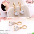 LB6455-EH ต่างหูห่วงสีทองคริสตัลใส