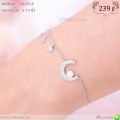 LB6475-B สร้อยข้อมือพระจันทร์และดาวสีเงิน