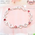 LB6518-B สร้อยข้อมือ infinity สีเงิน