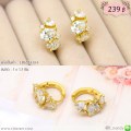LB6553-EH ต่างหูห่วงเพชรทรงมงกุฎ