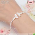 LB6559-B กำไลตัวทีสีเงิน