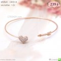 LB6561-B กำไลหัวใจลูกศรสีพิงค์โกลด์
