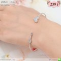 LB6562-B กำไลหัวใจลูกศรสีเงิน