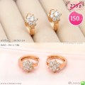 LB6582-EH ต่างหูห่วงดอกไม้สีพิงค์โกลด์เล็ก