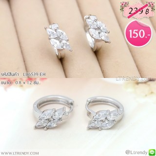 LB6539-EH ต่างหูห่วงคริสตัลเพชรสี่ใส