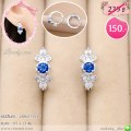 LB5657-EH ต่างหูห่วงคริสตัลสีน้ำเงิน