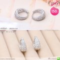 LB6593-EH ต่างหูห่วงสีเงินทรงเรียว