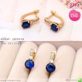 LB6594-EH ต่างหูห่วงสีพิงค์โกลด์เพชรสีน้ำเงิน