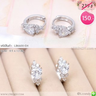 LB6600-EH ต่างหูห่วงเพชรหัวใจเล็ก
