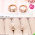 LB6607-EH ต่างหูห่วงเพชรใหญ่ 3 เม็ด