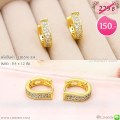 LB6536-EH ต่างหูห่วงสีทองเพชรเรียง