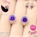 LB5930-EH ต่างหูห่วงคริสตัลสีม่วง
