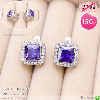 LB6466-EH ต่างหูห่วงคริสตัลสีม่วง