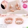 LB6448-EH ต่างหูห่วงสีพิงค์โกลด์ตีเพชรเกลียว