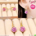 LB6629-EH ต่างหูห่วงคริสตัลสีชมพู