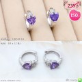 LB6538-EH ต่างหูห่วงหัวใจสีม่วง