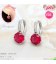 LB5952-EH ต่างหูห่วงคริสตัลสีแดง