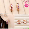 LB6676-EHต่างหูห่วงพลอยสลับสี