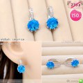LB6677-EHต่างหูห่วงพลอยสีฟ้า