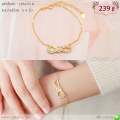 LB6690-Bสร้อยข้อมือ infinity หัวใจสีทอง