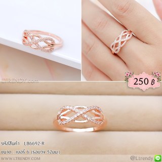 LB6692-Rแหวนลาย infinity สีพิงค์โกลด์