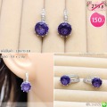 LB6713-EH ต่างหูห่วงคริสตัลสีม่วง