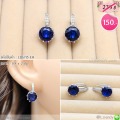LB6715-EH ต่างหูห่วงคริสตัลสีน้ำเงินกลม