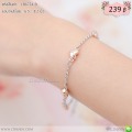 LB6724-B สร้อยข้อมือหัวใจเส้นสีเงิน