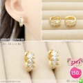 LB6743-EH ต่างหูห่วงเพชรสี่เหลี่ยม