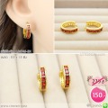 LB6745-EH ต่างหูห่วงคริสตัลสีแดง