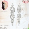 LB6754-ED ต่างหูระย้าสีเงินทรงดอกไม้
