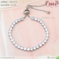 LB6790-B สร้อยข้อมือเพชรสี่เหลี่ยมสีเงิน