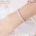 LB6790-B สร้อยข้อมือเพชรสี่เหลี่ยมสีเงิน