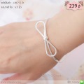 LB6792-B กำไลโบว์สีเงิน