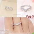 LB6805-R แหวนทรงวีสีเงิน