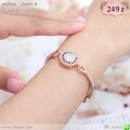 LB6826-B สร้อยข้อมือเพชรกลางเม็ดกลมสีพิงค์โกลด์