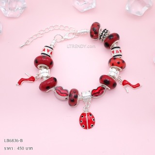 LB6836-BC กำไลชาร์มโทนแดงเซตเต่าทอง