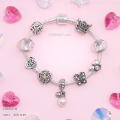 LB6841-BC กำไลชาร์มโทนเงินเซตคริสตัลใส