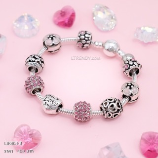 LB6851-BC กำไลชาร์มโทนชมพูเซตเพชรชมพู