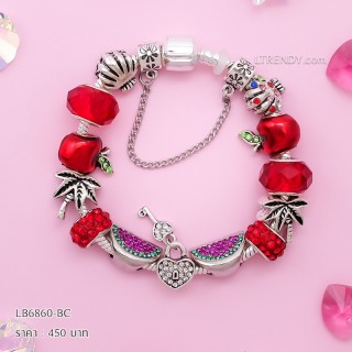 LB6860-BC กำไลชาร์มโทนแดงแอปเปิ้ลแตงโม