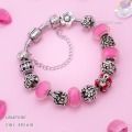 LB6870-BC กำไลชาร์มโทนชมพูเซตดอกไม้