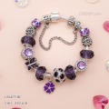 LB6875-BC กำไลชาร์มโทนม่วงเซตเสื้อดอกไม้