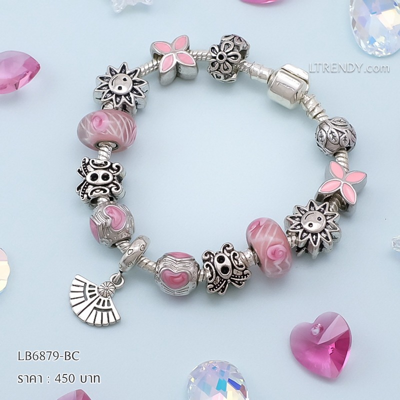 LB6879-BC กำไลชาร์มโทนชมพูเซตพระอาทิตย์