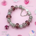 LB6880-BC กำไลชาร์มโทนม่วงเซตดาวดอกไม้