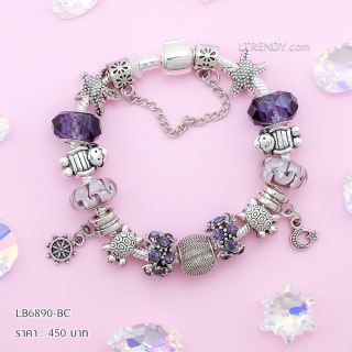 LB6890-BC กำไลชาร์มโทนม่วงเซตเด็กน้อย