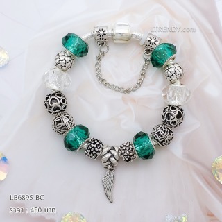 LB6895-BC กำไลชาร์มโทนเขียวเซตปีกนก